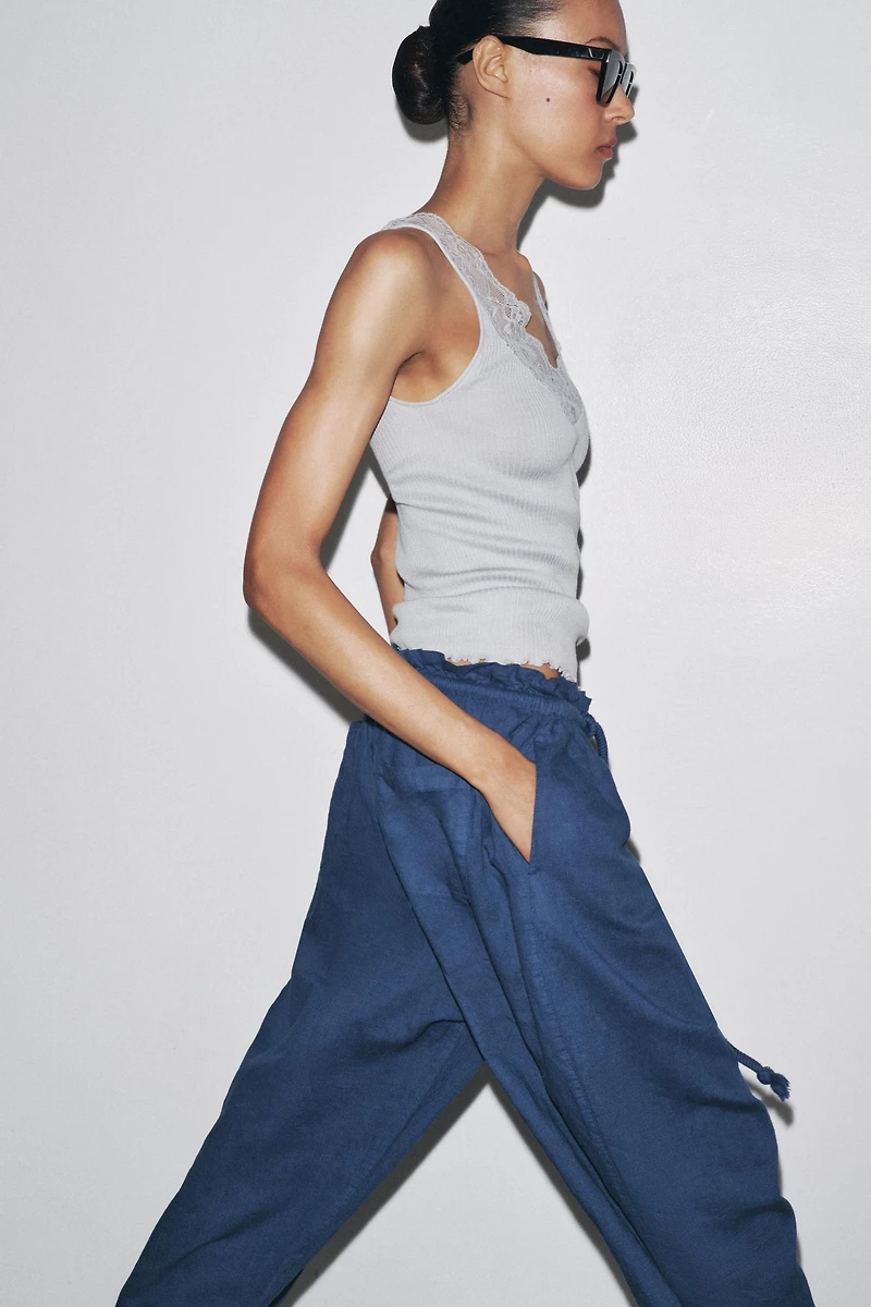 RIBBED LACE T-SHIRT