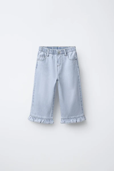 RUFFLED CULOTTE JEANS