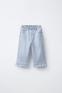 RUFFLED CULOTTE JEANS