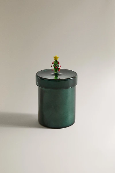 (220 G) WINTER CYPRESS BOROSILICATE GLASS SCENTED CANDLE