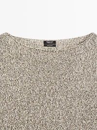 Pull en maille moulinée à col bateau