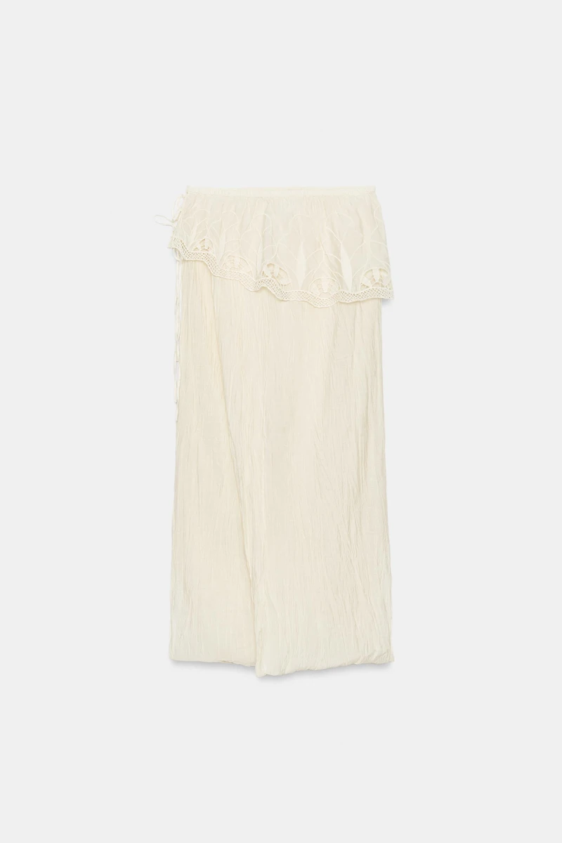 ZW COLLECTION EMBROIDERED SASH MIDI SKIRT