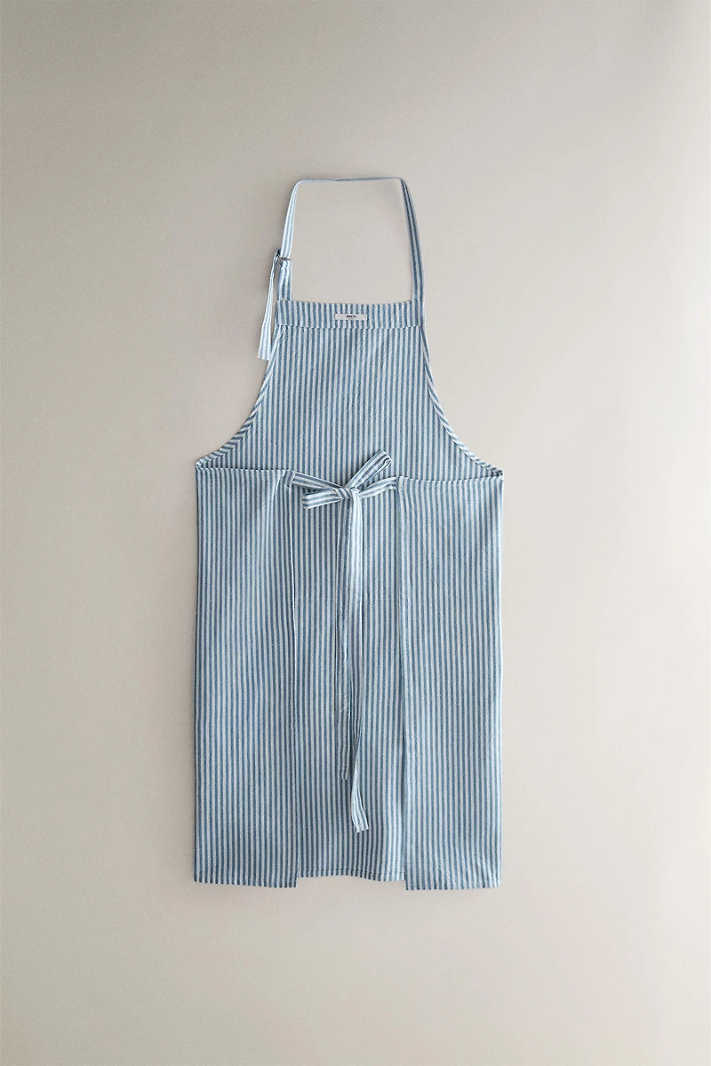 STRIPED COTTON APRON