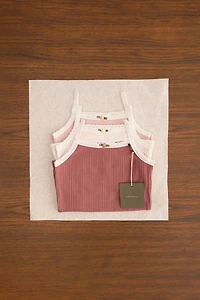 ZARA TIMELESS - PACK DE TROIS T-SHIRTS POINTELLE FLEUR