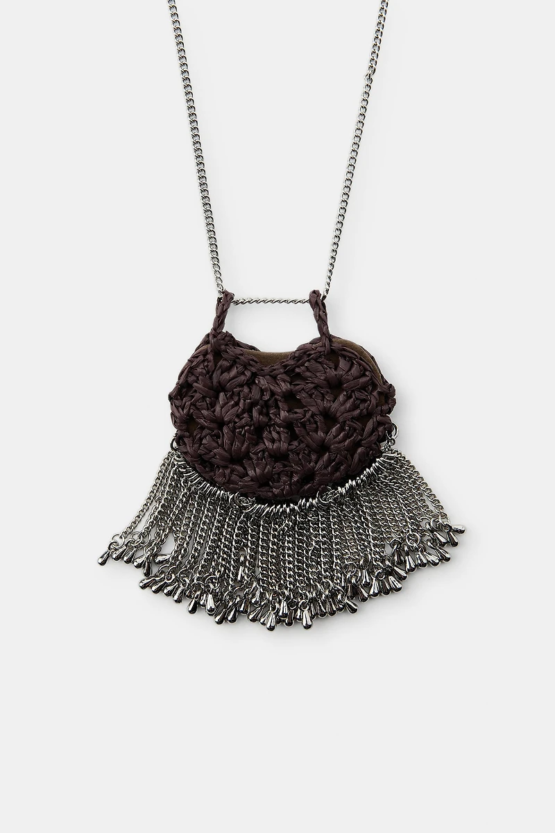 CROCHET BAG LONG NECKLACE