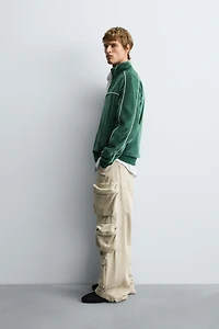 VELOUR ZIP SWEATSHIRT