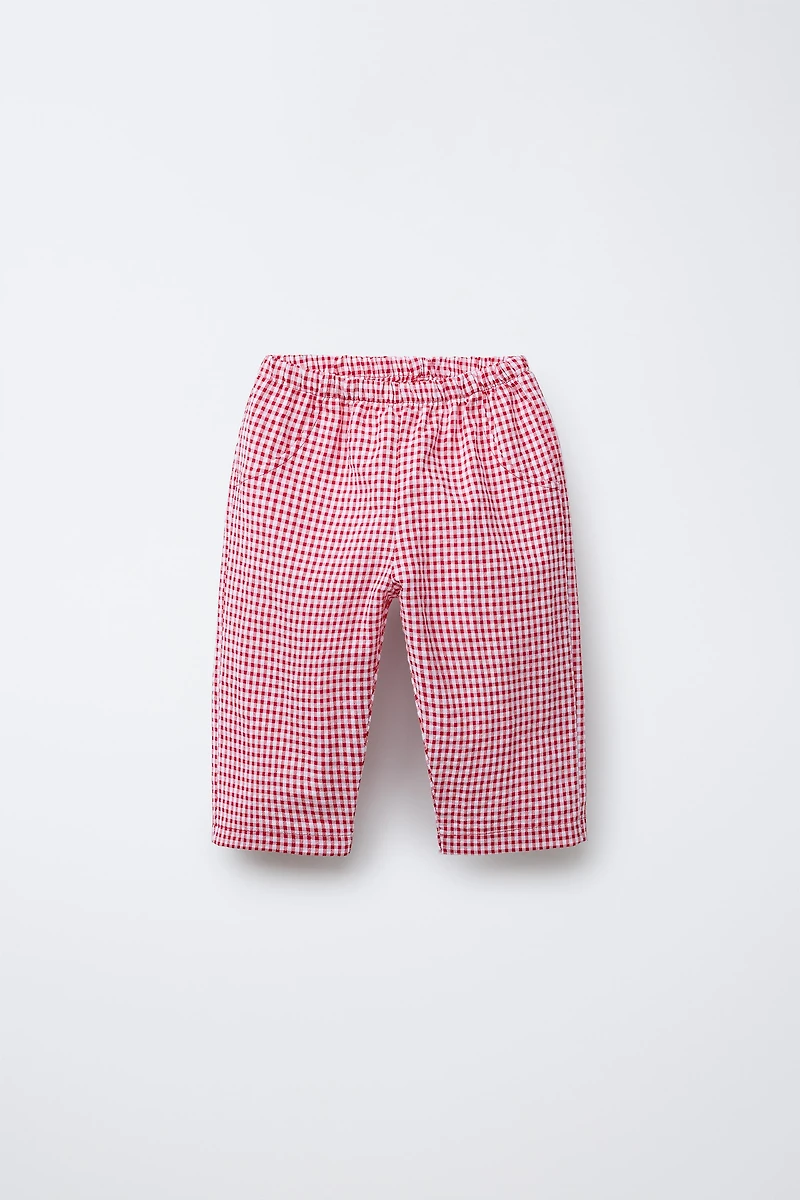 GINGHAM BAGGY PANTS