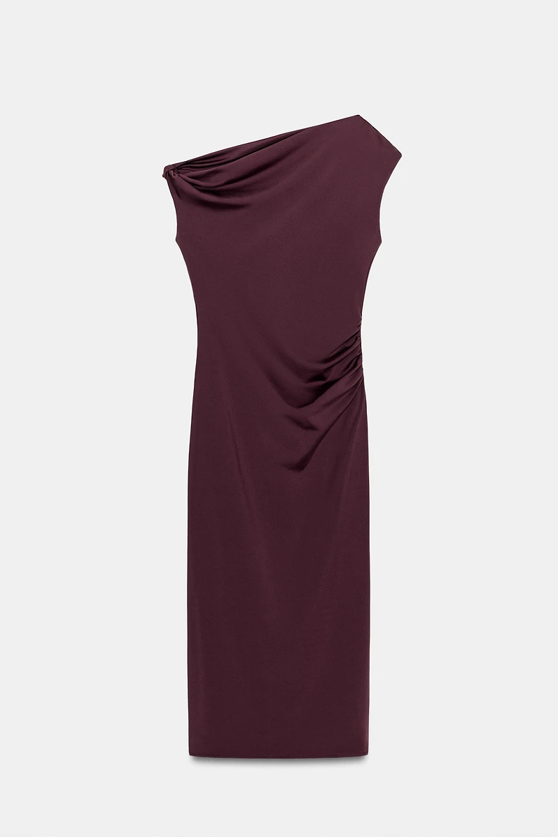 ROBE MI-LONGUE ASYMÉTRIQUE