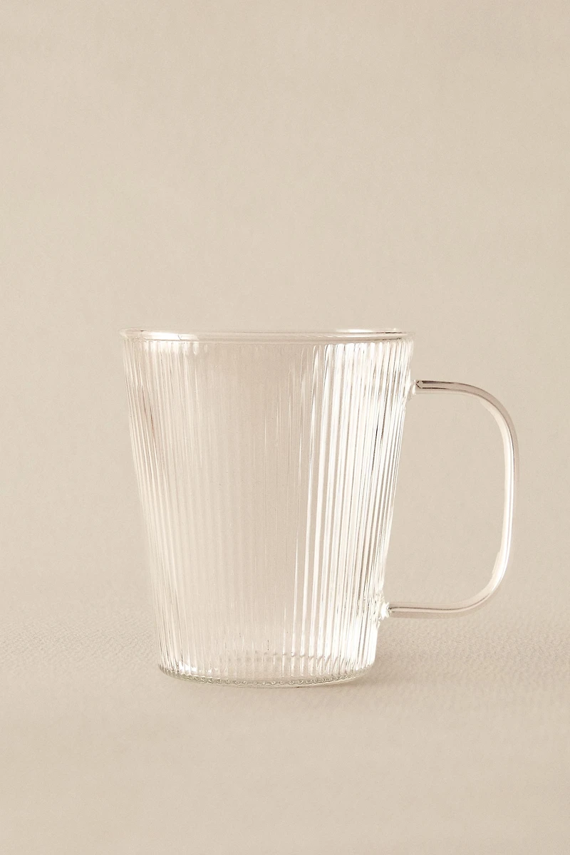 BOROSILICATE GLASS MUG WITH LINES