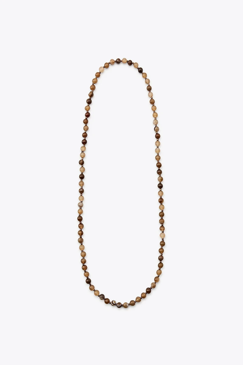 COLLIER BOULES PIERRES