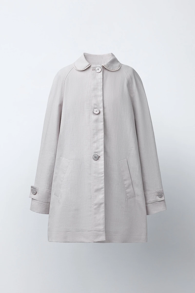 MANTEAU UNI AVEC LIN ET COTON