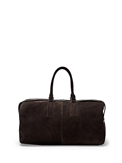 Suede leather travel bag