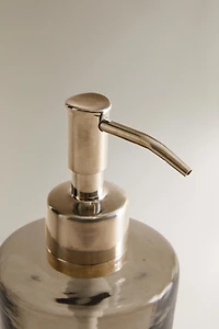 SMOKY TEXTURED GLASS SOAP DISPENSER