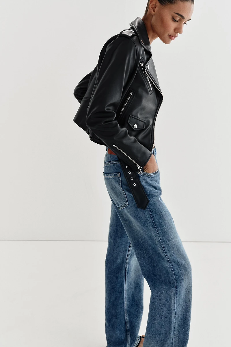 FAUX LEATHER BIKER JACKET