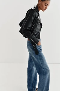 FAUX LEATHER BIKER JACKET