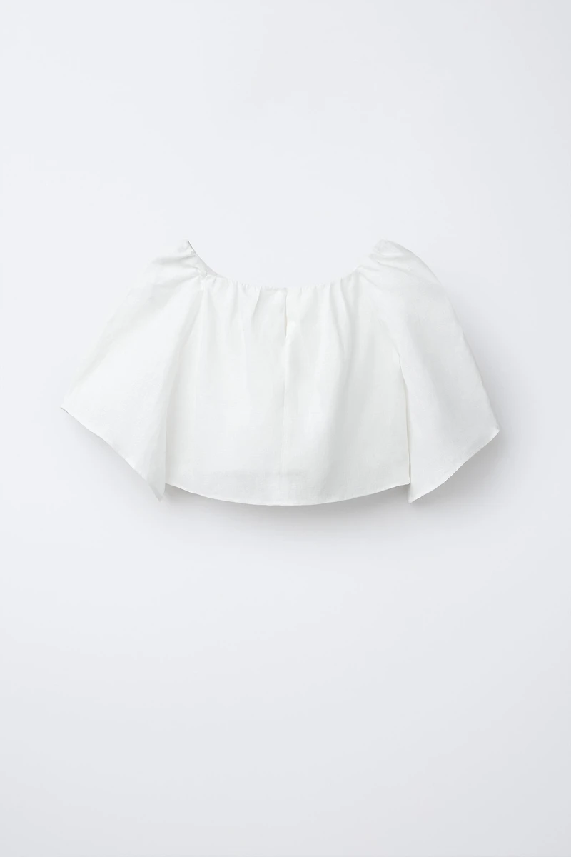 LINEN JEWEL HEART TOP