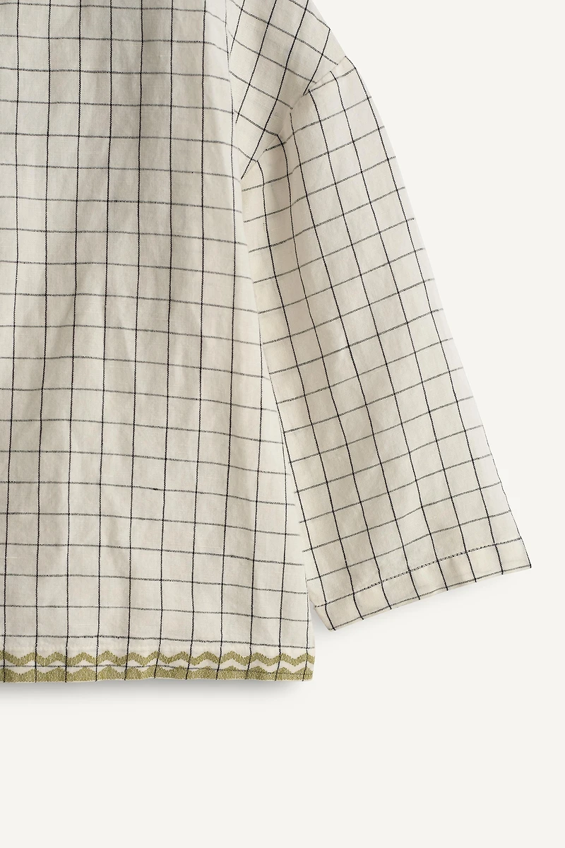 CONTRAST EMBROIDERED PLAID SHIRT LIMITED EDITION