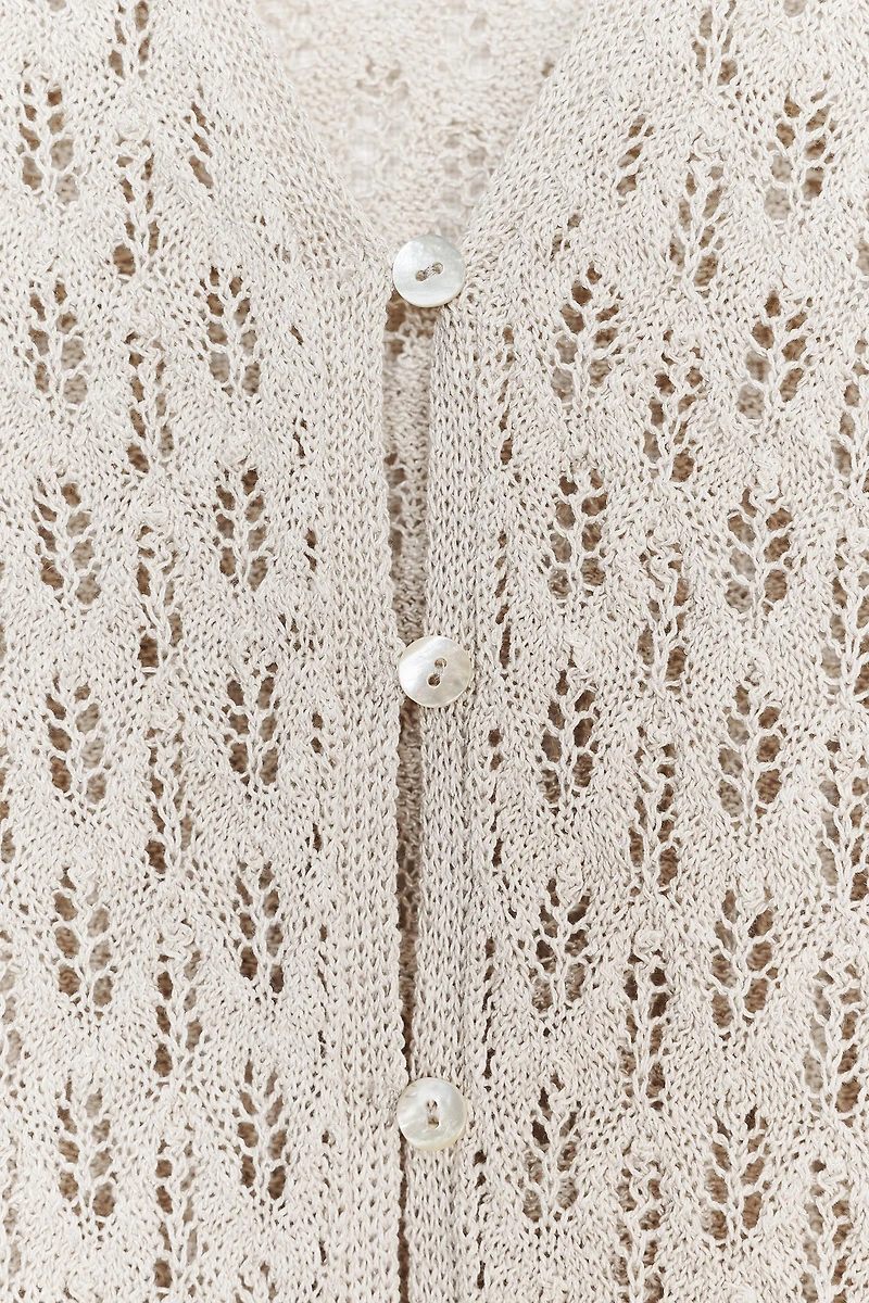 POINTELLE KNIT CARDIGAN