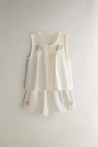 SHORT BRODÉ FLEURS