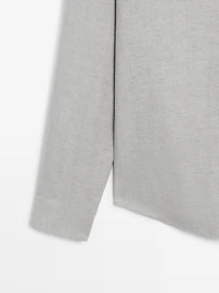 100% linen regular fit shirt with pocket