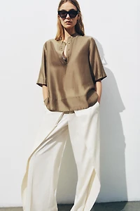 BLOUSE FLUIDE À MANCHES COURTES ZW COLLECTION