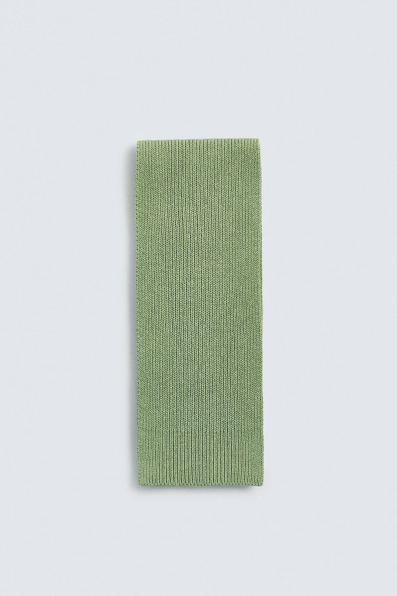 COTTON BLEND KNIT SCARF