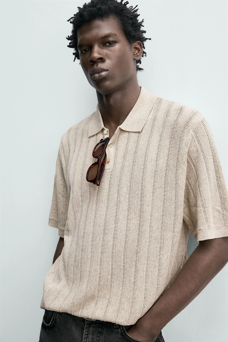 POLO EN MAILLE CANNELÉE