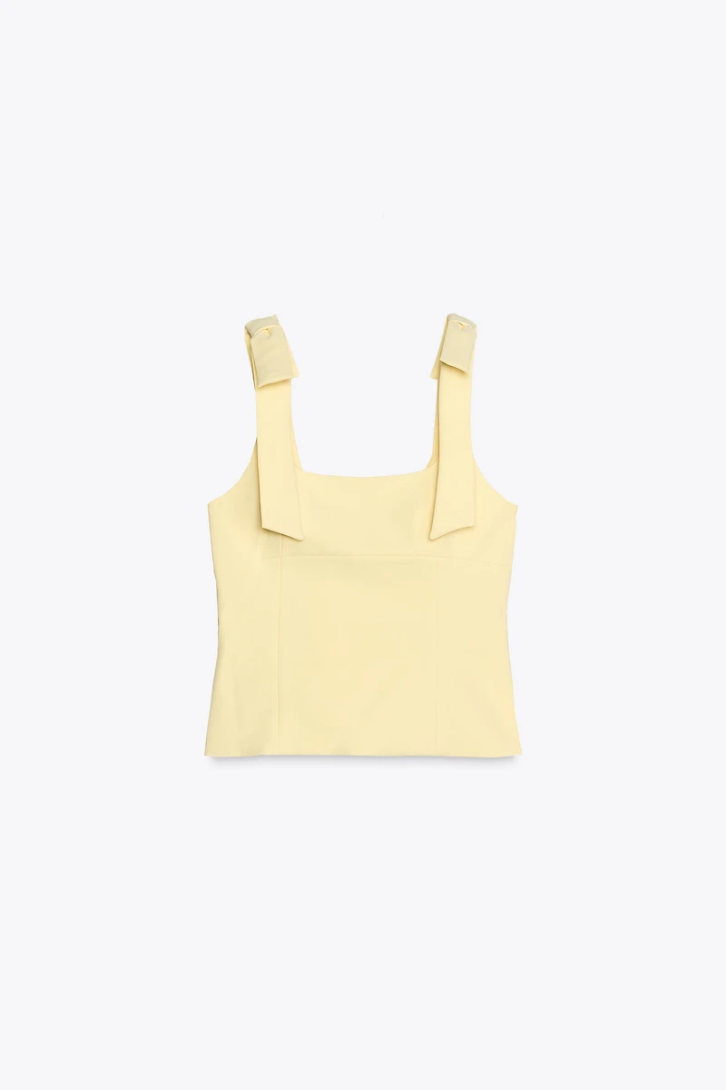 BOW DETAIL STRETCH TOP