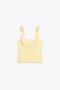 BOW DETAIL STRETCH TOP