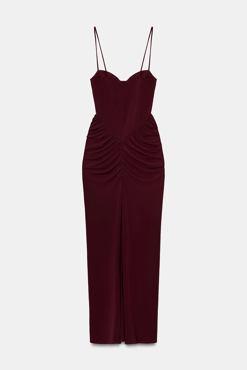 DRAPED BUSTIER DRESS