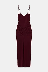DRAPED BUSTIER DRESS