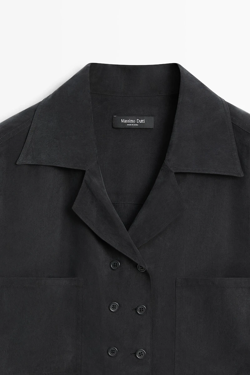Fluid double-breasted shirt