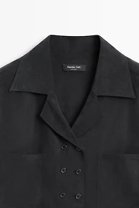 Fluid double-breasted shirt