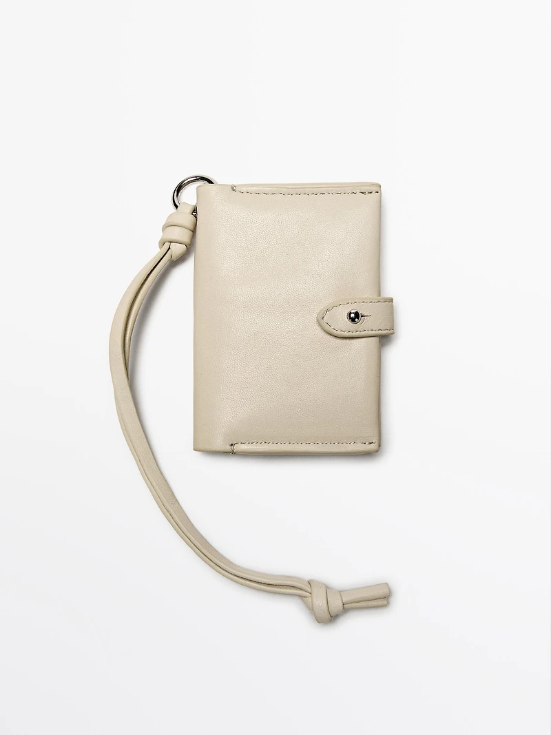 Nappa leather charm card holder
