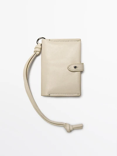 Nappa leather charm card holder