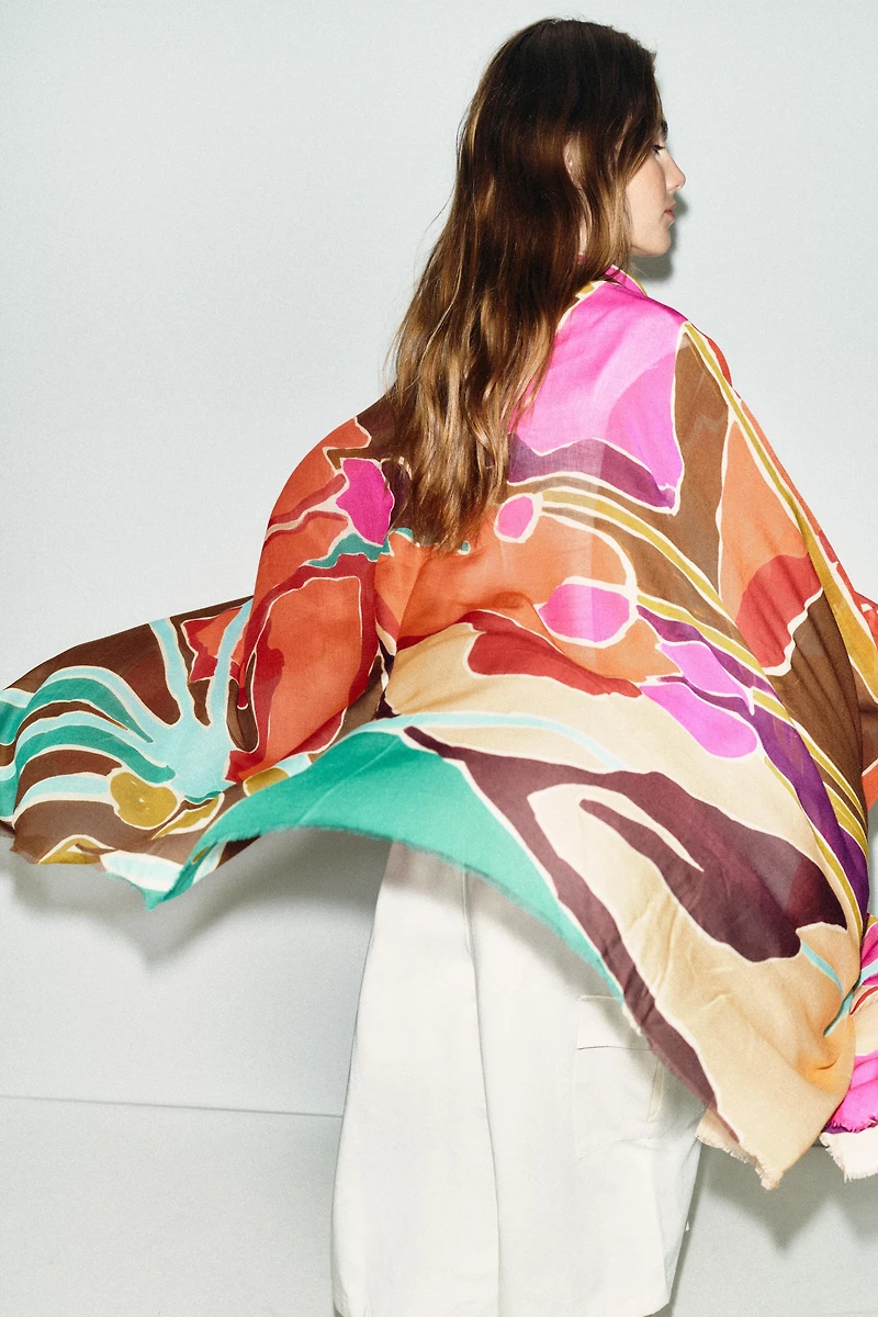 MODAL SILK PRINT SCARF