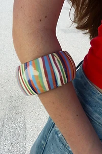 TWO-PACK OF RESIN STRIPED BRACELETS