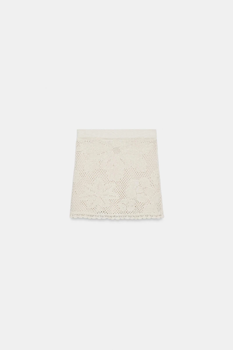 POINTELLE KNIT MINI SKIRT