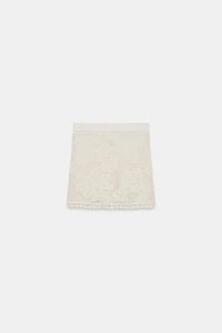POINTELLE KNIT MINI SKIRT