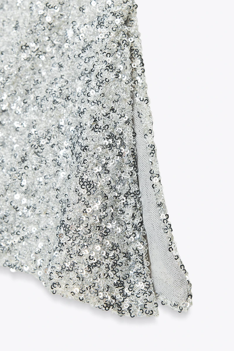 SEQUIN BANDEAU TOP