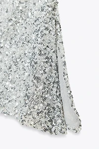 SEQUIN BANDEAU TOP