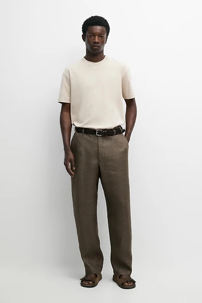 Faded total look 100% linen pants