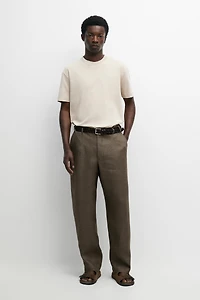 Faded total look 100% linen pants