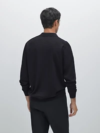 Pull polo en maille 100 % laine mérinos
