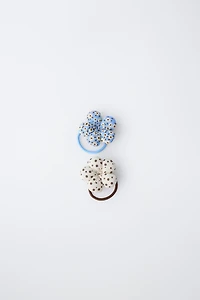 TWO-PACK OF PADDED FLOWER SCRUNCHIES
