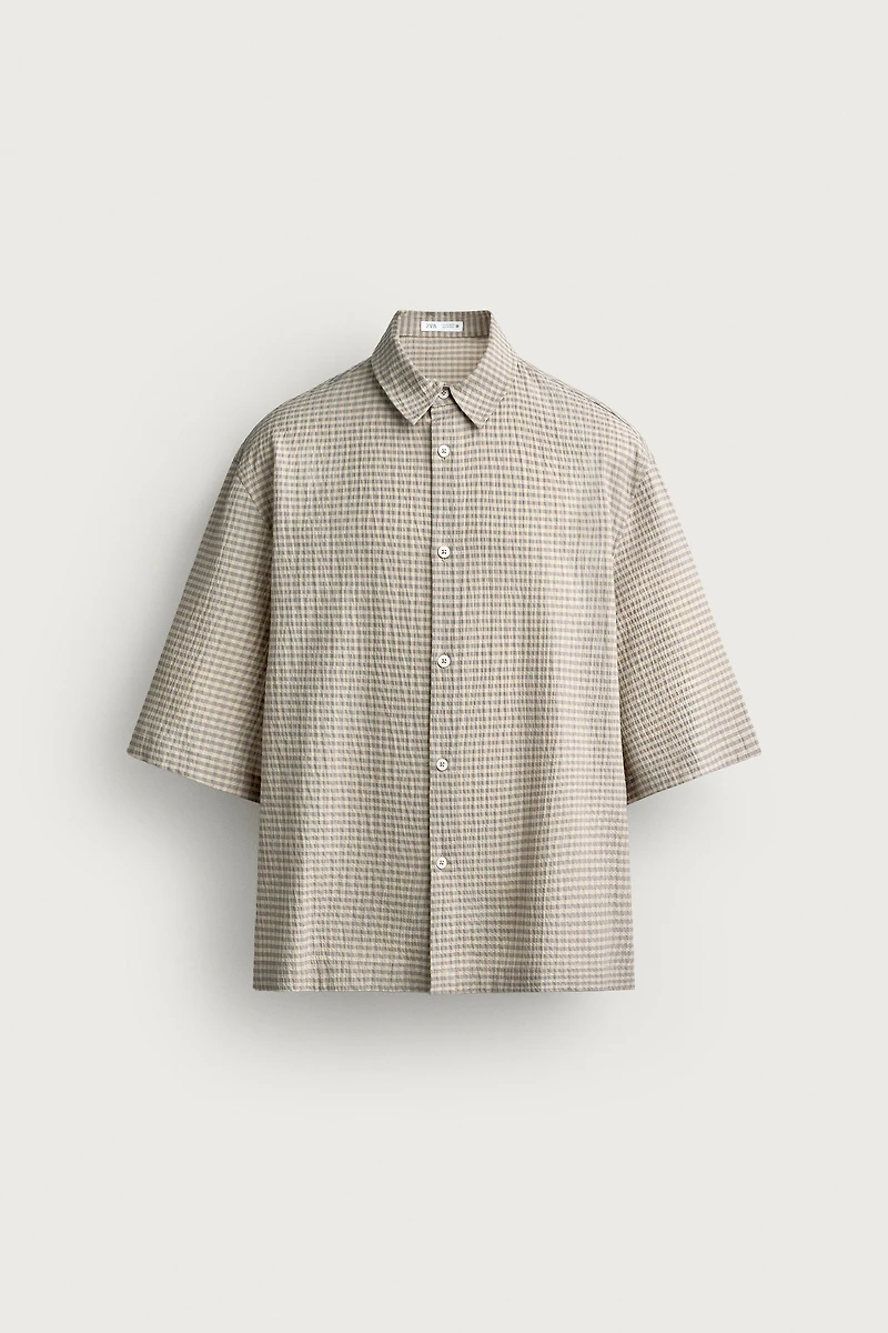 TEXTURED PLAID SHIRT