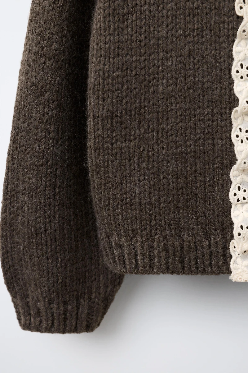 LACE TRIM CARDIGAN