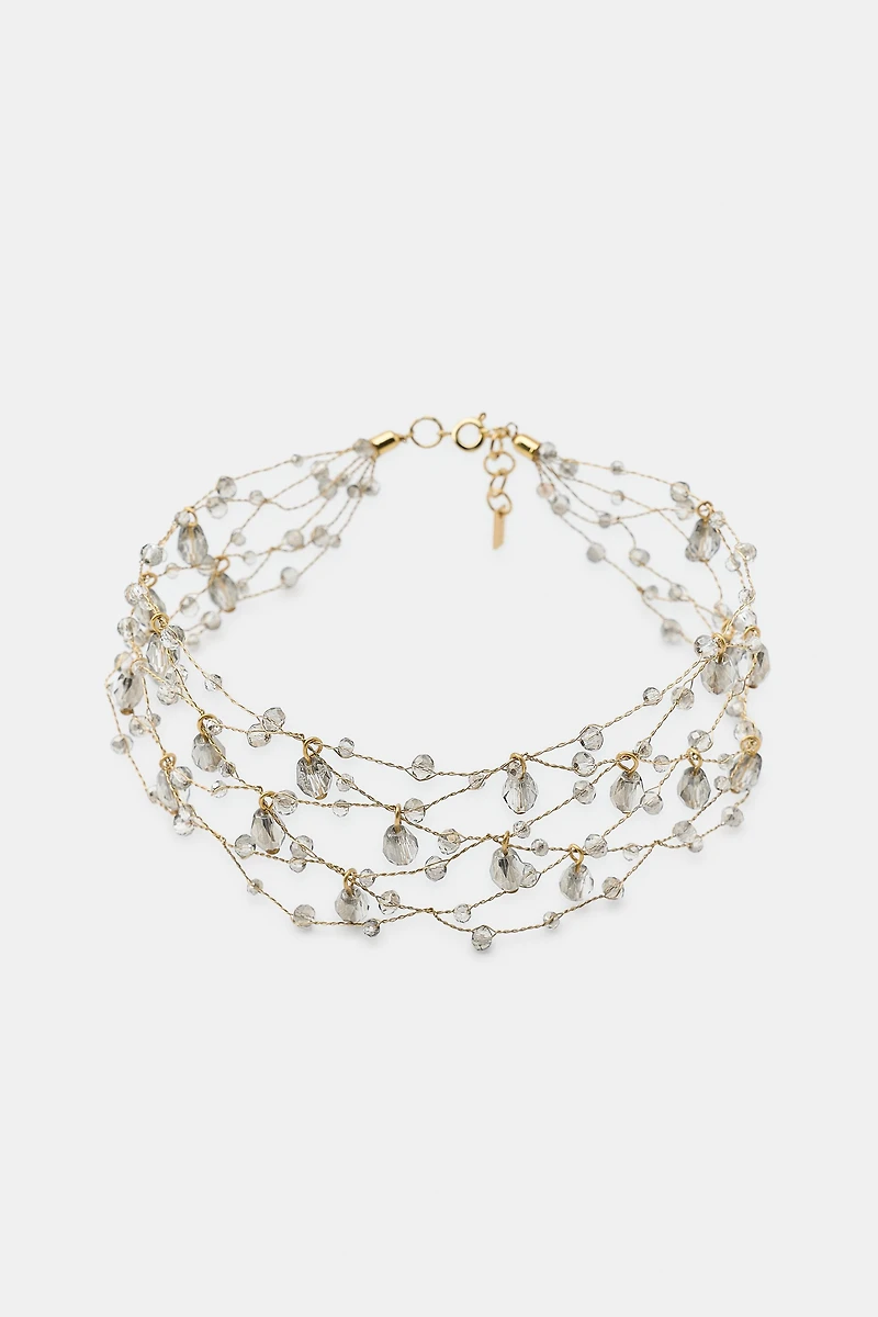 METALLIC MULTI-STRAND CRYSTAL CHOKER