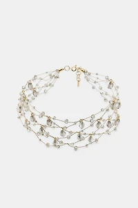 METALLIC MULTI-STRAND CRYSTAL CHOKER