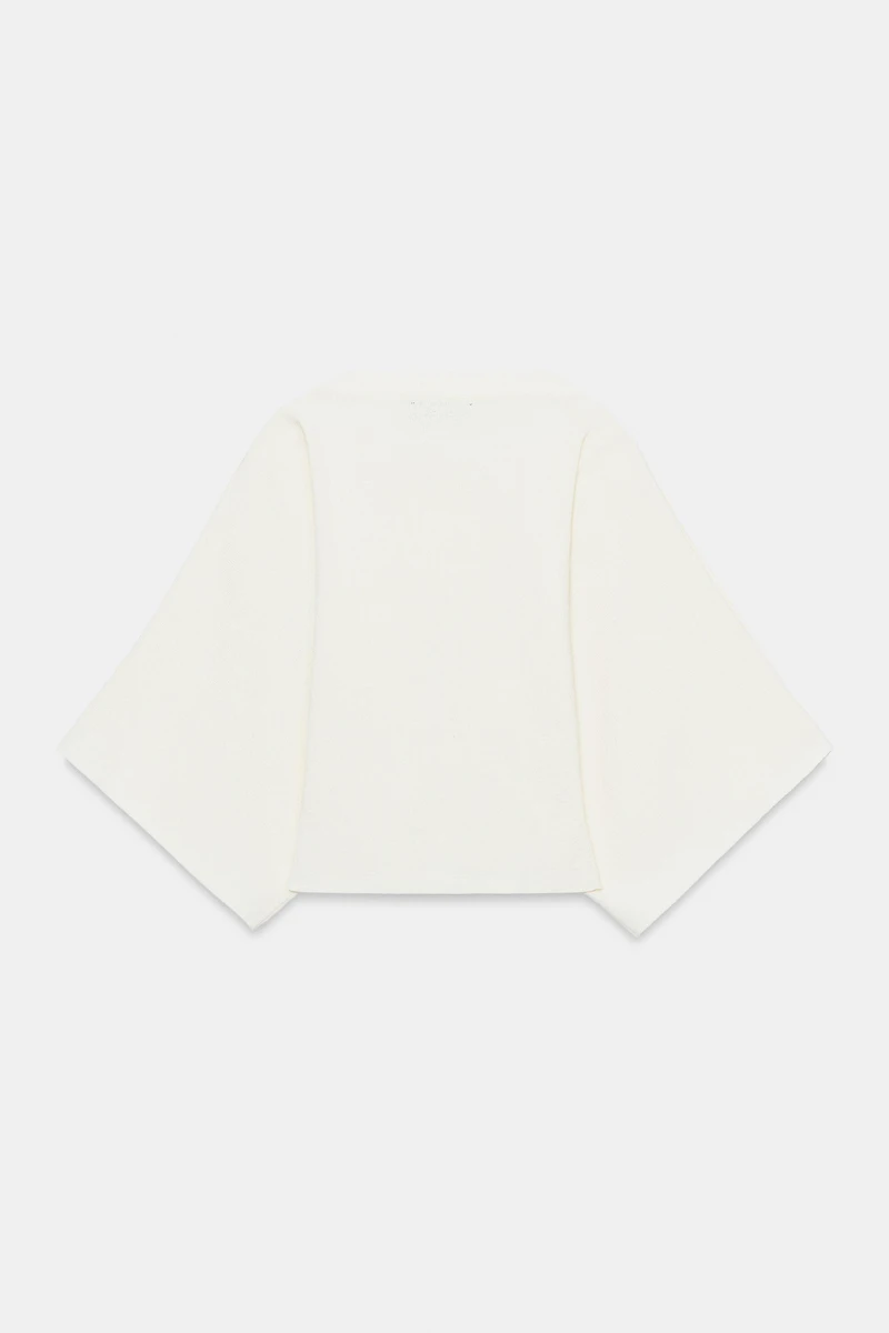 BUTTONED CAPE SLEEVE KNIT JUMPER